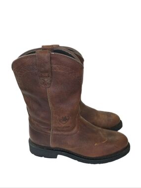 Ariat Mens Sierra H20 Waterproof Work Boots Size 10.5D Brown Logo Outdoor